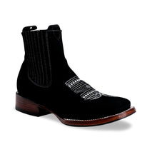 Load image into Gallery viewer, 001 Botín vaquero gamusa - men's boots - 723 Black