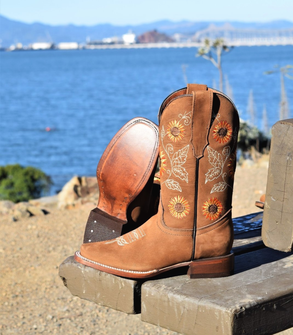 bota girasol rodeo Potrero Los leyva western wear