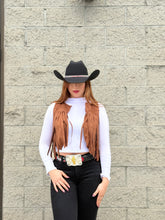 Load image into Gallery viewer, Chaleco corto vaquero de dama