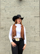 Load image into Gallery viewer, Chaleco corto vaquero de dama