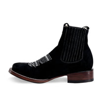 Load image into Gallery viewer, 001 Botín vaquero gamusa - men&#39;s boots - 723 Black