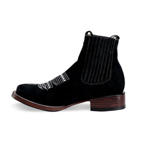 001 Botín vaquero gamusa - men's boots - 723 Black