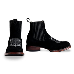 001 Botín vaquero gamusa - men's boots - 723 Black