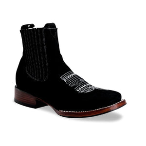 001 Botín vaquero gamusa - men's boots - 723 Black