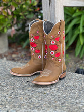 Cargar imagen en el visor de la galería, 0001 Est Estela tan in roses 🔥 women boots square toe