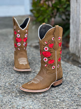 Cargar imagen en el visor de la galería, 0001 Est Estela tan in roses 🔥 women boots square toe