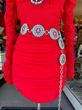Load image into Gallery viewer, Red-T Concho belt 42” long