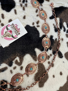 Turquoise chain belt