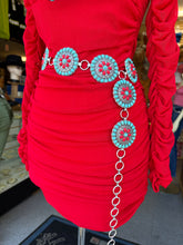 Load image into Gallery viewer, Red-T Concho belt 42” long