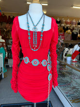 Load image into Gallery viewer, Red-T Concho belt 42” long