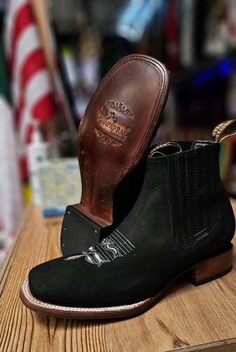 0033 Botin rodeo gamusa Justin  - men's boots suela caoba