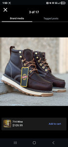 00035 714 Plus Wine Men Work Boots 👷‍♂️🥾 No Steel Toe