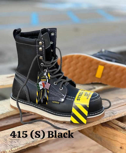 00059 (Steel toe) 415 S Black Patron boots