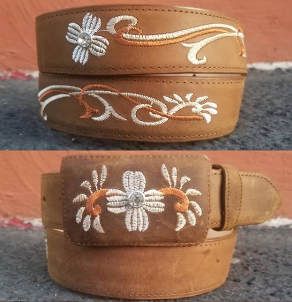 Woman Belt W/ White stitch for Rodeo Woman Boots freE shipping LOSLEYVA2019