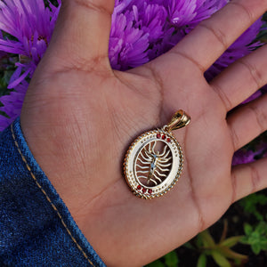 014   14k plated gold pendant