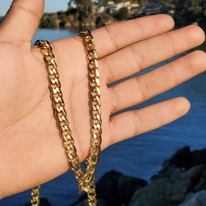18k plated gold cuban chain