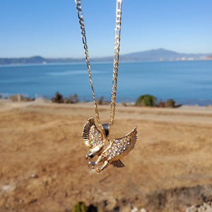 18k plated gold chain and pendant águila