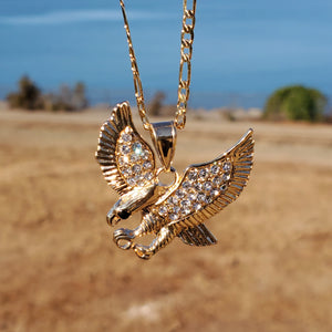 18k plated gold chain and pendant águila