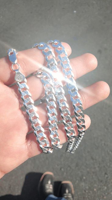 Real 925 solid silver/plata cuban link chain 🔥