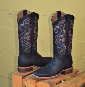 035 Woman wide toe Karlita😍black on blue stitching