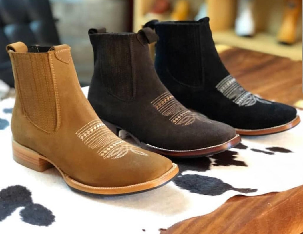 Botín vaquero gamusa - men's boots - 723 chocolate