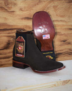 003 Est California botin charro rodeo piel nobuck🔥 Los Altos Boots