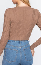 Load image into Gallery viewer, LONG SLV V-NECK CABLE SWEATER SIZE MEDIUM ONLY