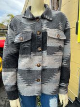 Load image into Gallery viewer, Black Aztec Print Jacket size small