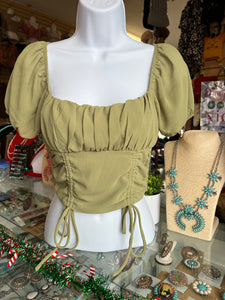 Brenda olive top plus size only