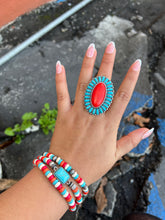 Load image into Gallery viewer, Red/Turquoise bracelets