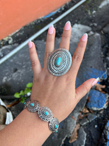 Silver-turquoise ring