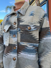 Load image into Gallery viewer, Grey Aztec Print Jacket