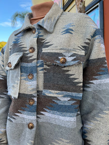 Grey Aztec Print Jacket