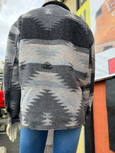 Load image into Gallery viewer, Black Aztec Print Jacket size small