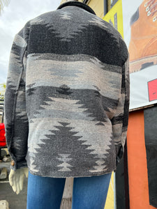 Black Aztec Print Jacket size small