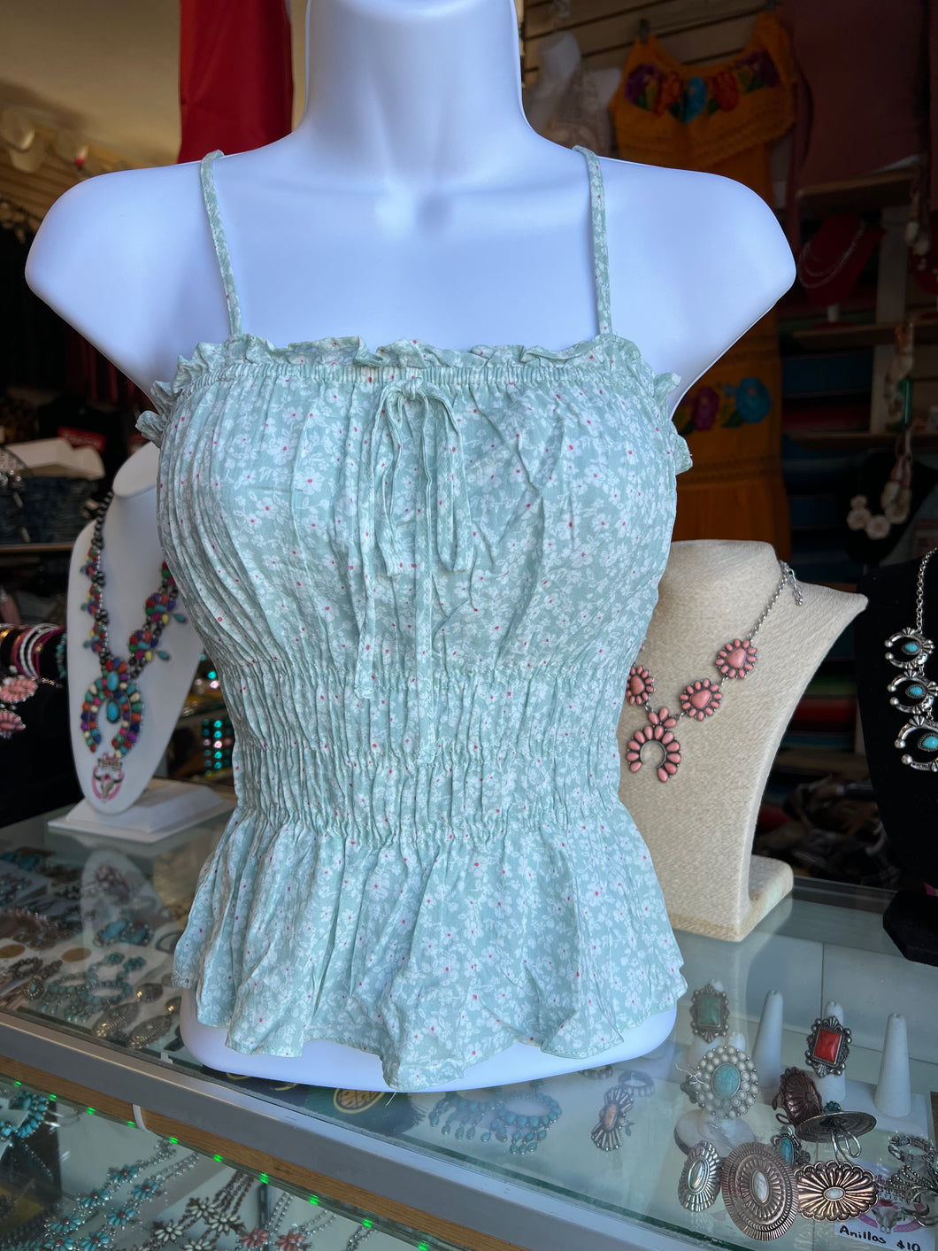 Floral Green top