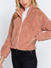 Load image into Gallery viewer, LONG SLV FAUX FUR ZIP-UP JACKET size Medium only