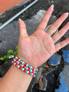 Red/Turquoise bracelets