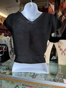 Black sweater knit top