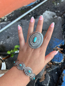 Silver-turquoise ring