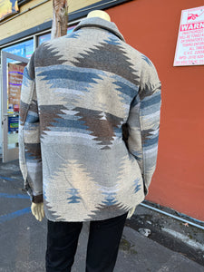 Grey Aztec Print Jacket