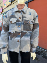 Load image into Gallery viewer, Grey Aztec Print Jacket
