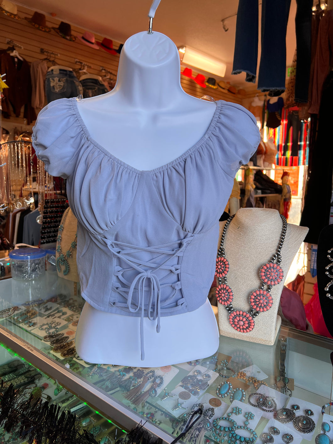 Angelica Blue Top size small and large