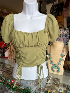 Brenda olive top plus size only