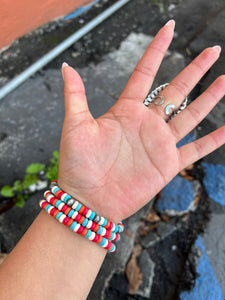 Red/Turquoise bracelets