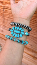 Load image into Gallery viewer, Turquoise and Silver Pearl Bracelet Set