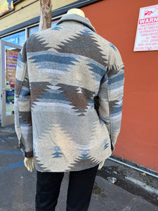 Grey Aztec Print Jacket