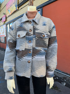 Grey Aztec Print Jacket