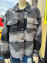 Load image into Gallery viewer, Black Aztec Print Jacket size small