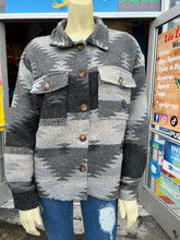 Load image into Gallery viewer, Black Aztec Print Jacket size small
